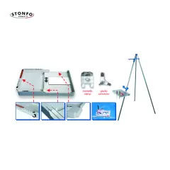 Τραπεζάκι δολωμάτων Jolly Art568 με υποδοχές για εργαλεία και βάση στήριξης.