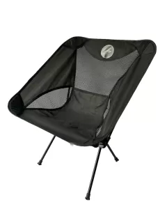 Campo Travel 1 black folding aluminum chair with mesh backrest