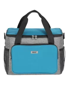 Ισοθερμική τσάντα ψυγείο Nils Camp NC3110 γκρι μπλε με ιμάντα ώμου