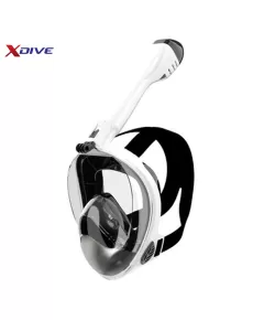 Snorkeling Full Face Mask Crystal White/Black, Clothes Size: L/XL
