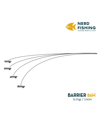 Two Section Nerd Fishing Custom Barrier 86H Spinning Fishing Rod 15-70gr 250cm, 8 image