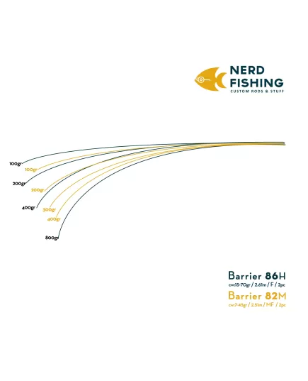 Two Section Nerd Fishing Custom Barrier 86H Spinning Fishing Rod 15-70gr 250cm, 9 image