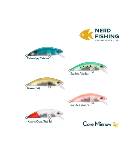 Nerd Fishing Handmade Fishing Lure Core Minnow 5cm-5gr Melanoura, 3 image