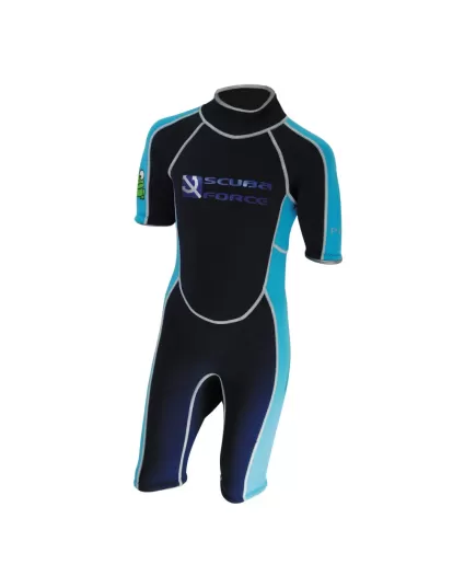Scuba Force Diving Suit Monoshorts Pico 3mm for Kids Black/Blue, Clothes Size: 6