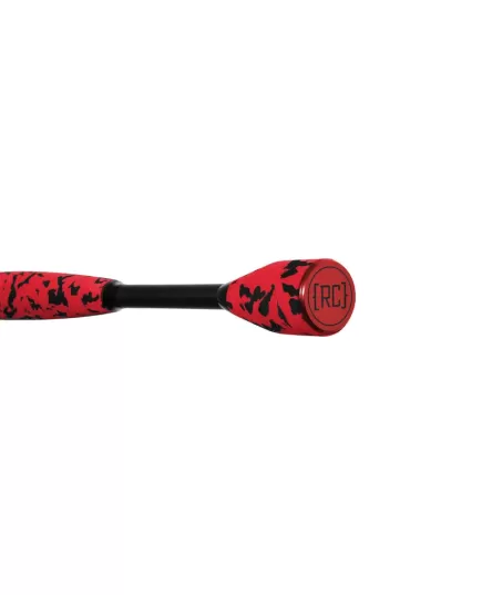 Λεπτομέρεια από τη λαβή EVA του καλαμιού Delphin Redcode σε κόκκινο-μαύρο μοτίβο