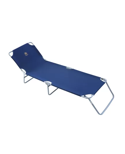 Πτυσσόμενη μεταλλική ξαπλώστρα παραλίας Summer Club μπλε 208x59cm