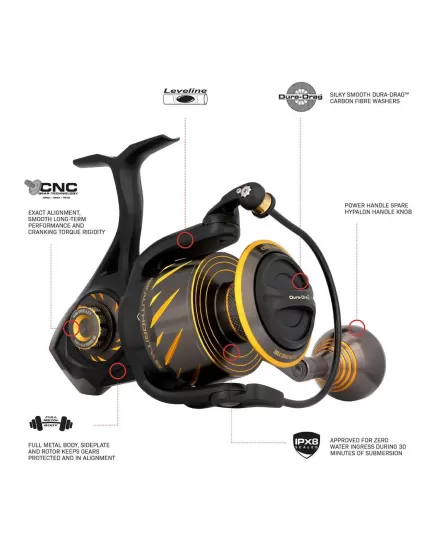 Penn Authority 4500 spinning premium – κοντινό στον ρότορα