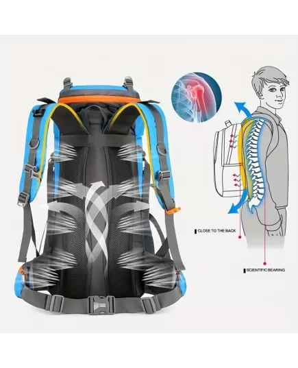 Σακίδιο πλάτης Soldier Blade 70L μαύρο γκρι πίσω μέρος και λεπτομέρειες