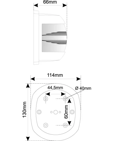 Red Side Spherical Navigation Light 12V Large