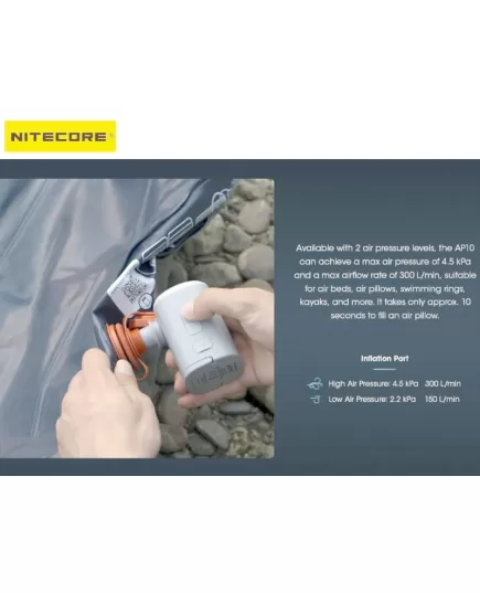 Nitecore AP10 Rechargeable Electric Air Pump, 10 image