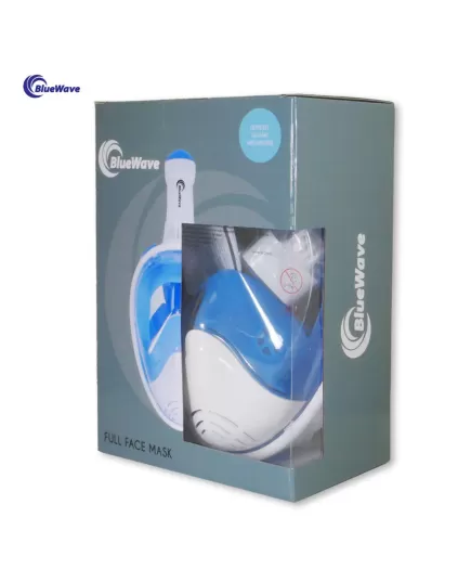 Snorkeling Full Face Mask Colour Box White/Blue, Size: S/M
