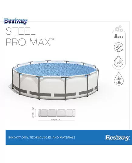 Πισίνα 305x76cm Steel Pro Frame 56408 BestWay , 3 imageΠισίνα 305x76cm Steel Pro Frame 56408 BestWay, 3 image