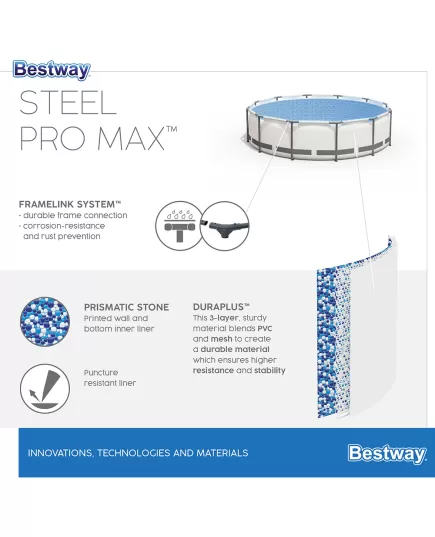 Πισίνα 305x76cm Steel Pro Frame 56408 BestWay , 4 imageΠισίνα 305x76cm Steel Pro Frame 56408 BestWay, 4 image