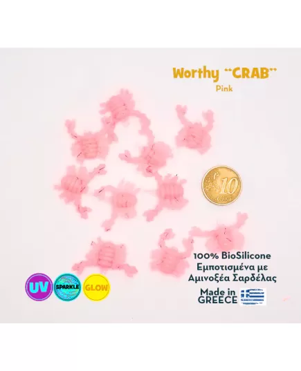 Δόλωμα Σιλικόνης Nerd Fishing Worthy Crab Candy Glow Pink, Μήκος (cm): 1.5 Δόλωμα Σιλικόνης Nerd Fishing Worthy Crab Candy Glow Pink, Μήκος (cm): 1.5
