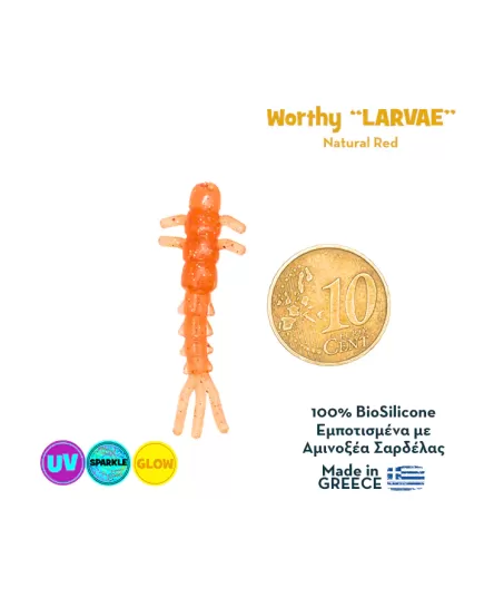 Δόλωμα Σιλικόνης Nerd Fishing Worthy Larvae Natural Glow , 2 imageΔόλωμα Σιλικόνης Nerd Fishing Worthy Larvae Natural Glow, 2 image