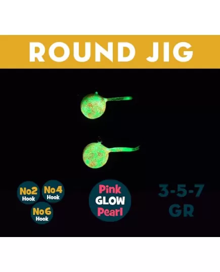 Μολυβοκεφαλή Nerd Fishing Round Lead Jig 3gr Pearl Pink Glow, Άλλα: No6 , 2 imageΜολυβοκεφαλή Nerd Fishing Round Lead Jig 3gr Pearl Pink Glow, Άλλα: No6, 2 image